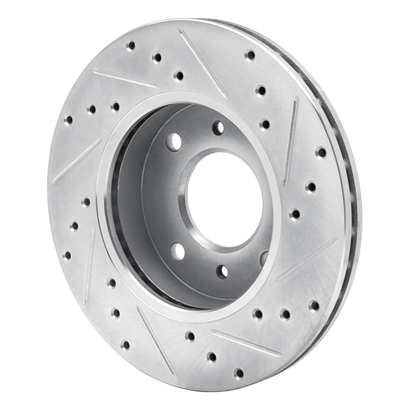 Infiniti G20 Brake Rotor (1) - Front Left - R1 Concepts - Drilled & Slotted - Silver - `89-`13